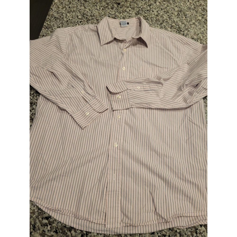 Old Navy Mens Large‎ Regular Fit Long Sleeve Button Down Pink Navy Blue Striped
